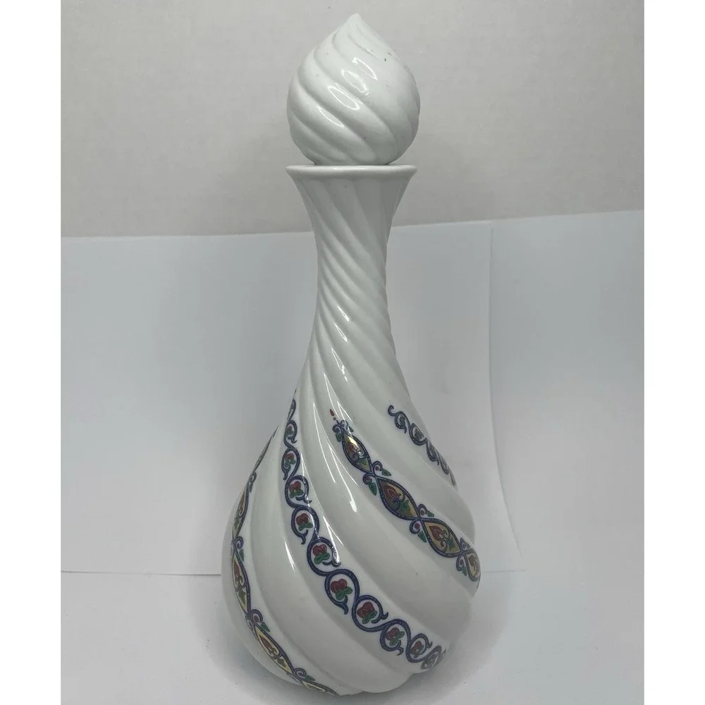 Vintage Elizabeth Arden Byzantium Spiral Decanter Enameled Potion Genie Bottle